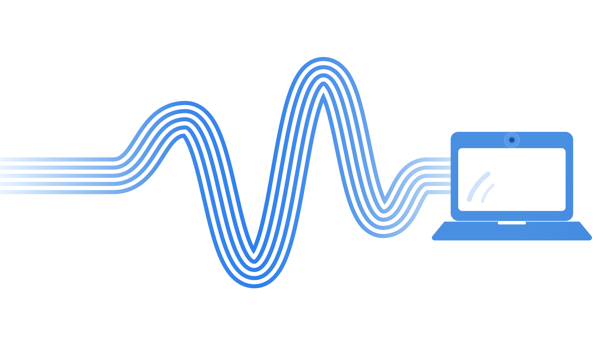 A signal travelling into a laptop camera